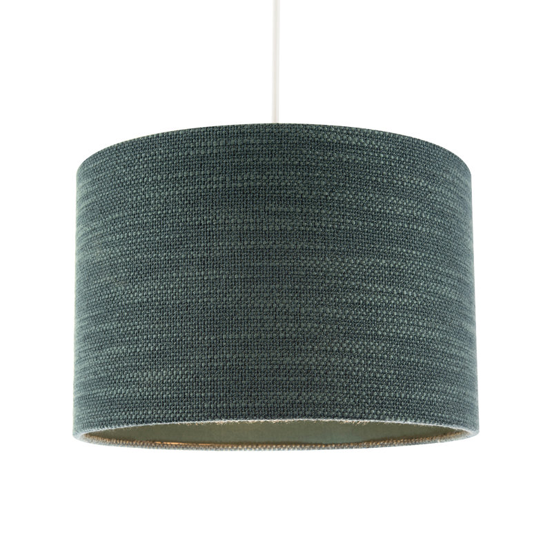 20cm H Linen Drum Lamp Shade ( No Direct Attachment Method ) in Green
