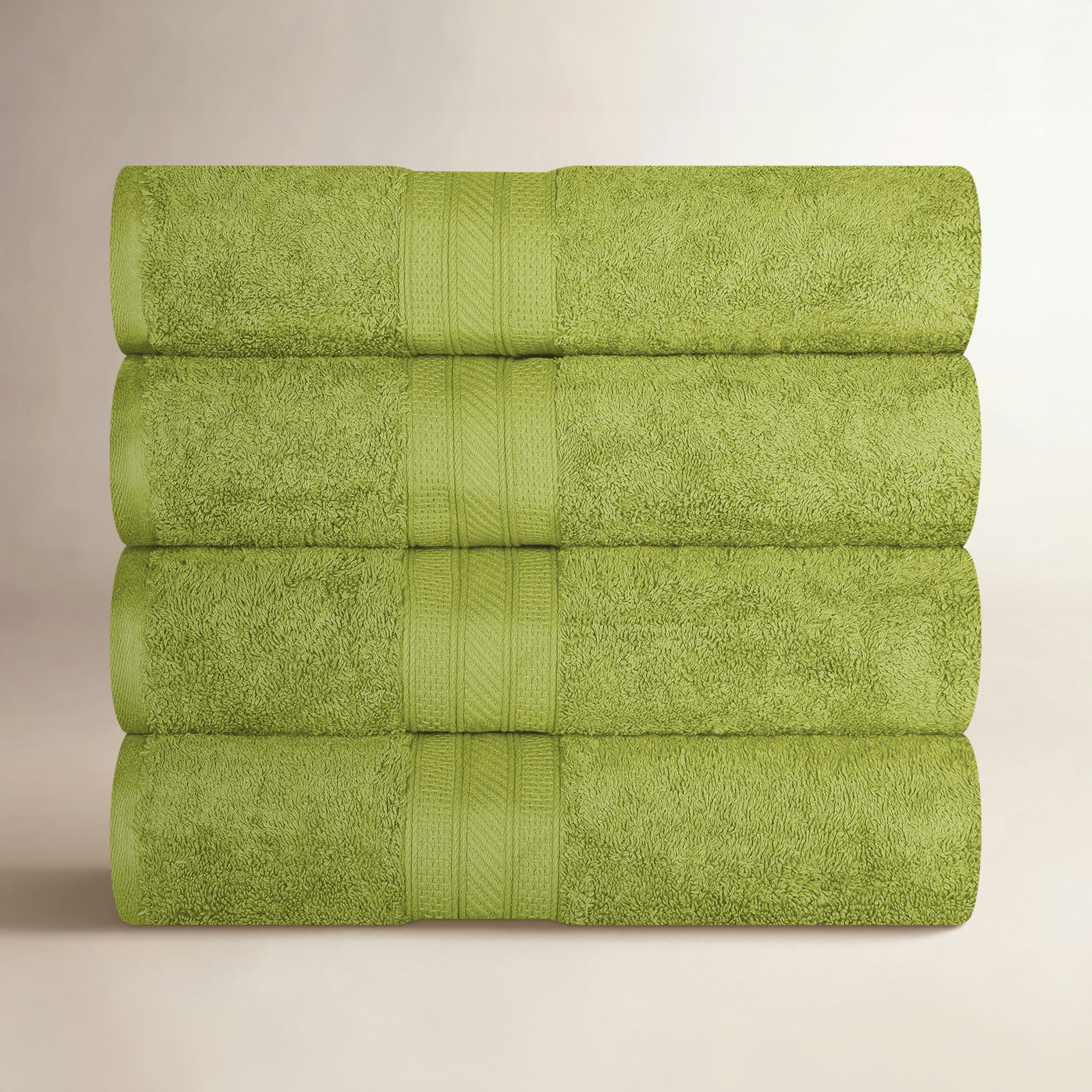 Glenlee Ultra Plush 4 Piece Cotton Bath Towel Set, Green