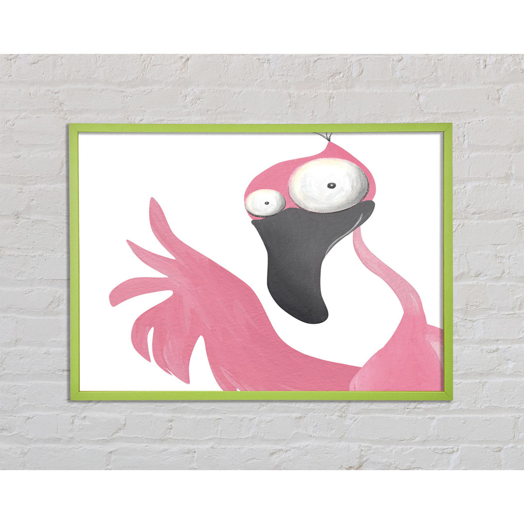 Claren The Pink Flamingo - Einzelner Bilderrahmen Kunstdrucke