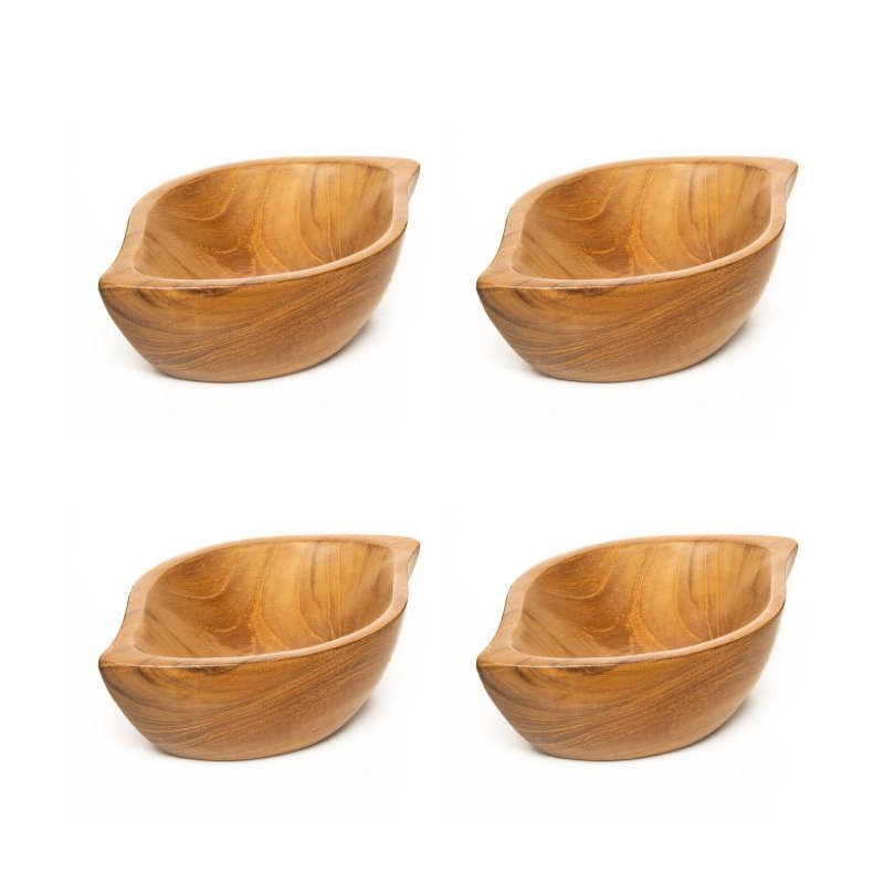 Tonsui Teak Wood Side Bowl 4-Pack
