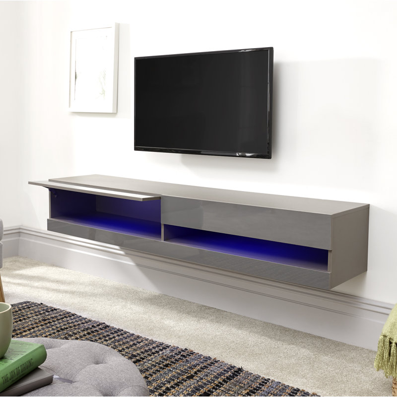 Allon Unfinished Floating TV Stand, Grey, 30cm H x 150cm W x 38cm D