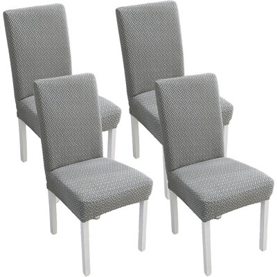 Dining Chair Slipcovers Set – Cream – Set Of 4 / Waterproof Stretch Spandex / Removable & Washable