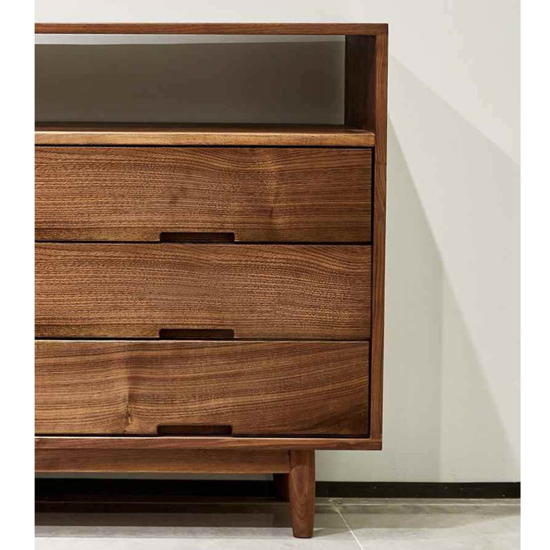 Buffet simple en bois massif avec rangement, H 33,46 po x l 55,11 po x P 16,53 po