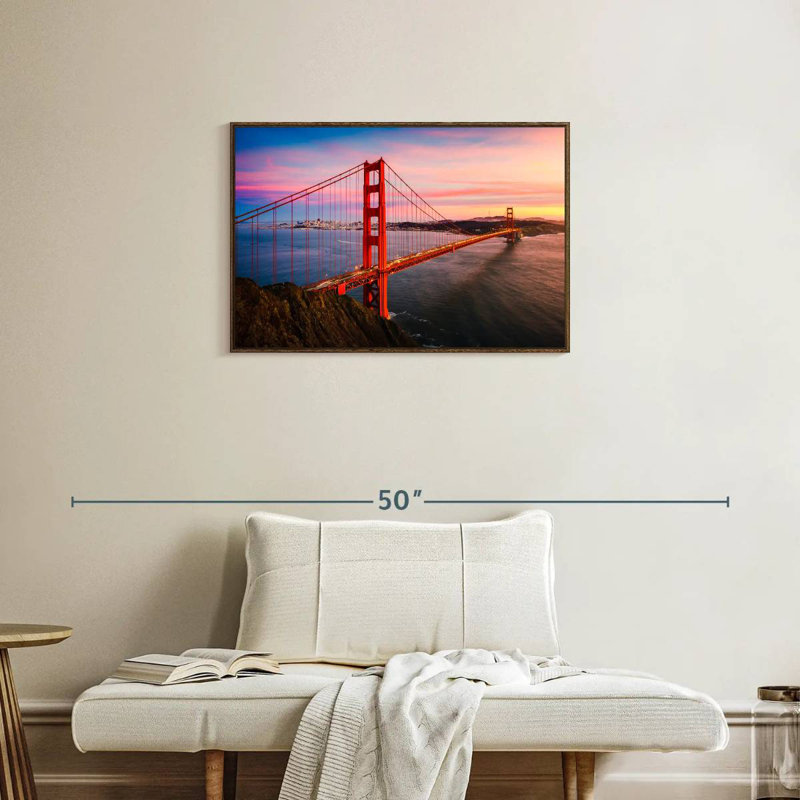 Golden Gate, Cadre flottant en noyer, 31 po x 21 po