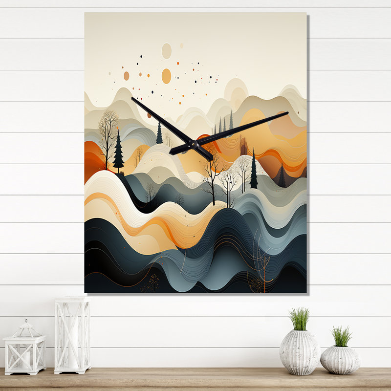 Horloge murale sarcelle orange, Petit