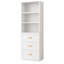 White 2-Piece Storage Set with Wall-Mounted Display Cabinet and 3-Drawer Cabinet