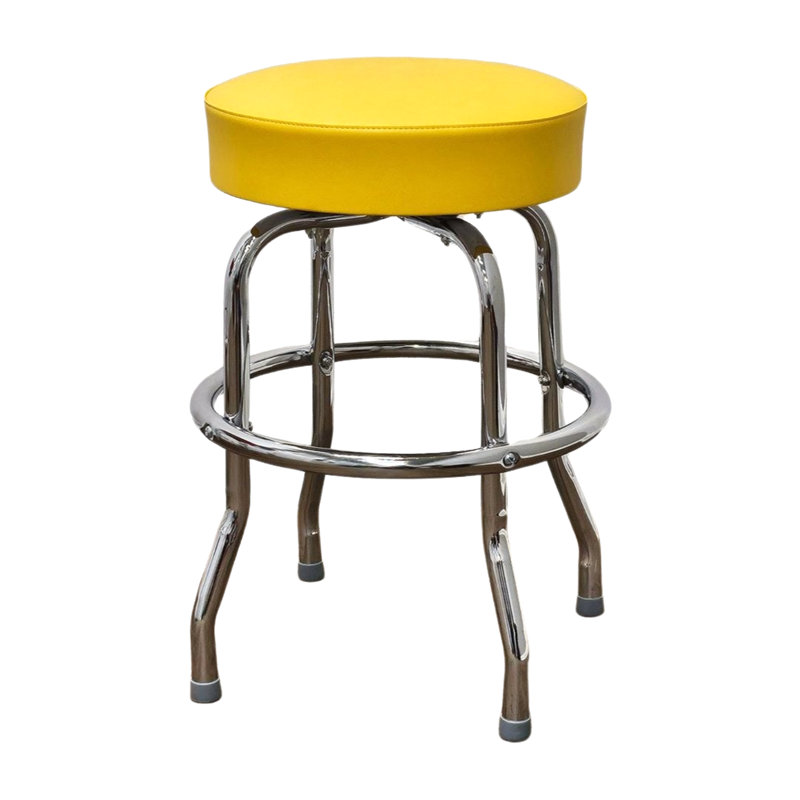 Tabouret de bar et de comptoir à anneau simple Retro Home, Tabouret de comptoir (assise de 24 po de hauteur), Jaune