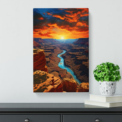 Grand Canyon Digital Art - Wrapped Canvas