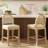 Wooden Bar Stools With Natural Rattan Back (Set Of 2)-2005793142