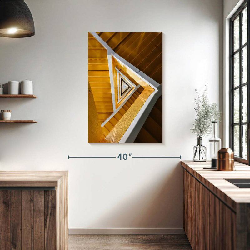 Lilie Yellow Triangular Staircase, 39" H x 26" W