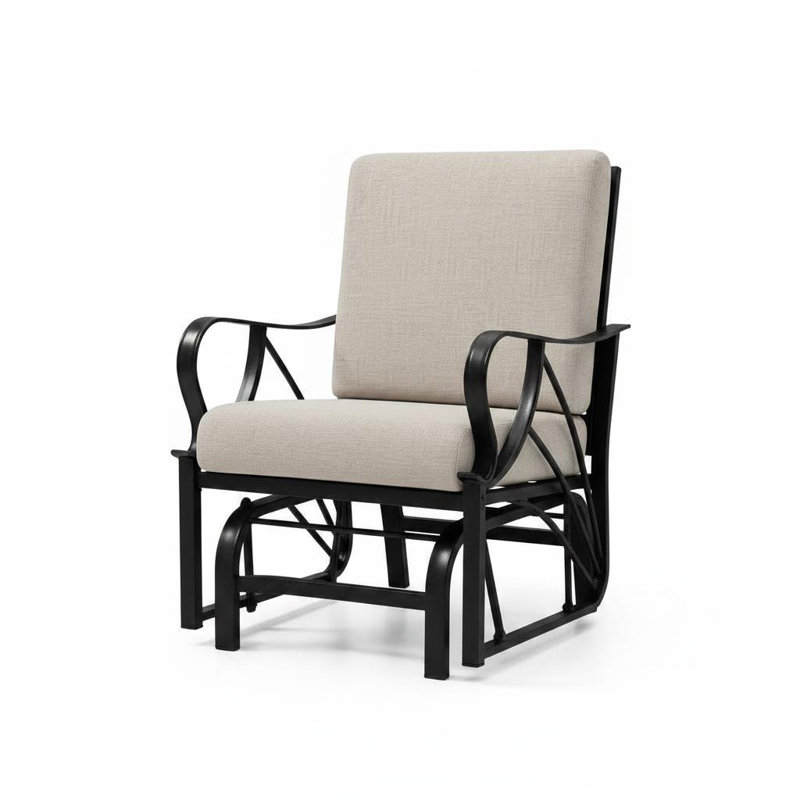 Outdoor Lounge Chair, Beige, White