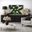Œuvre abstraite en forme de motif beige vert organique, images de salon contemporain, impression sur toile encadrée-126092781-126092779