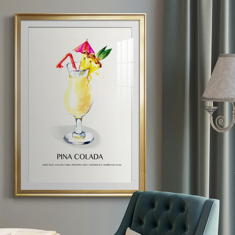 Pina Colada - peinture encadrée, H 30,5 po x l 42,5 po x P 1,5 po, Or