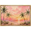 «Tropical Palm Tree Sunset Beach Landscape Coastal Artwork», reproduction d'art sur toile encadrée-133449405-133449406