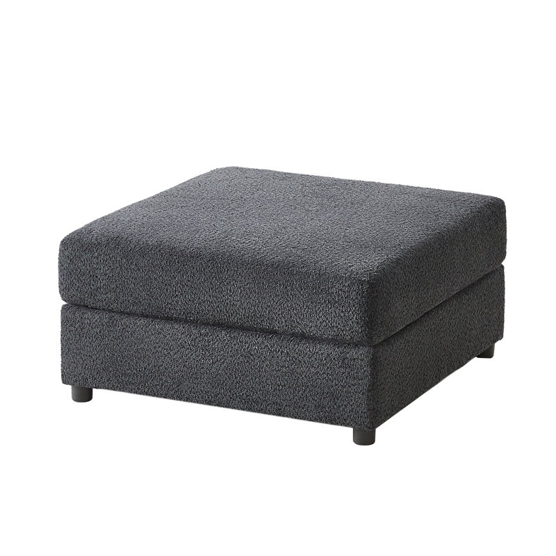 Repose-pieds carré moderne de 36,5 po Grandon, Gris