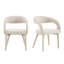 Chaises de salle à manger rembourrées de style Mid-Century avec accoudoirs à dossier demi-tonneau avec pieds en métal enveloppés de tissu (ensemble de 4)-713025207