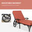 Ensemble de chaise longue d'extérieur pliable et de table d'appoint avec dossier et roues réglables, chaise longue en aluminium rembourrée pour patio-85965047