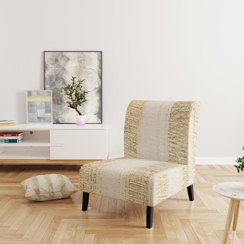 Fauteuil de chambre rembourré Gold Glam Stipes