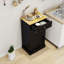 Armoire poubelle de cuisine à un tiroir et un compartiment inclinable avec un tiroir - noir, buffet-125535188