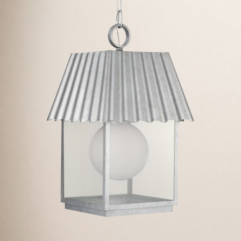 Lanterne suspendue d'extérieur à 1 ampoule Godin H 28,56 po, Galvanisé