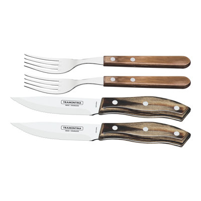 Tramontina Dishwasher-safe Wooden Handle 4 Pcs. Cutlery Set