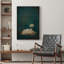 Œuvre de décoration murale minimaliste bleu marine foncé en nuages bicolores 1-98126523-98126524