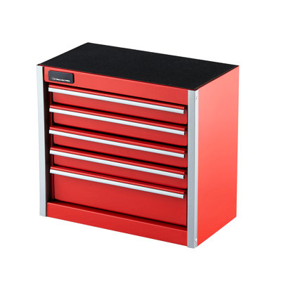 Boîte à outils en métal de 8,6 pouces rouge, 5 tiroirs pour les petits outils et les articles, rangement efficace, tiroir stable coulissant avec mini-tiroirs rouges, rangement de bijoux pour cosmétiques sur le bureau, conception multicouche verticale