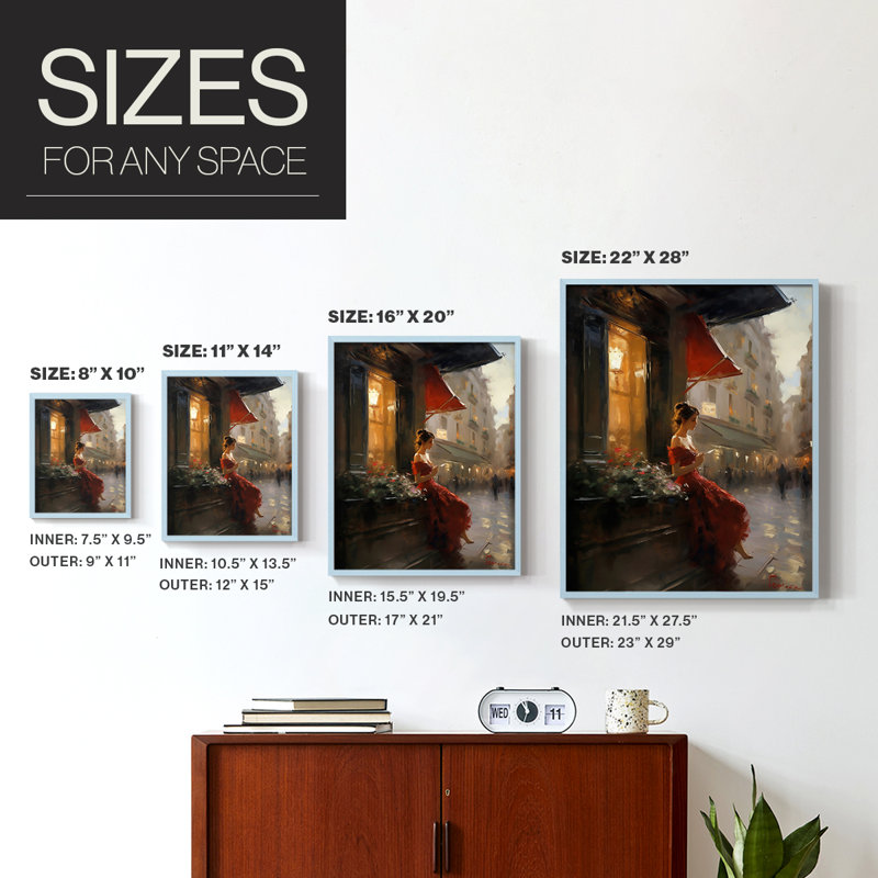 WOMEN Series CDLXIII Framed Print - Solid Wood, Blue, 11" H x 9" W