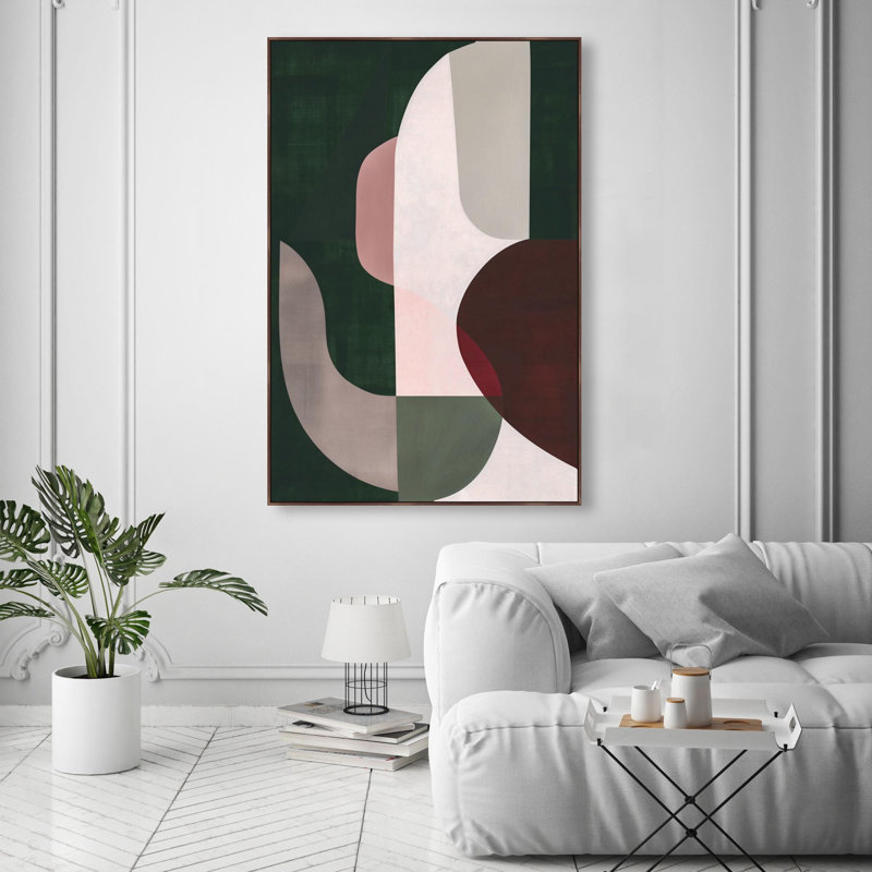 Oliver Gal Rich Botanicals I Abstract - Heavy Gel Top Coat Framed Canvas Art, Brown, 55" H x 37" W