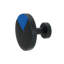 Spectra large round knob in Matte Black finish with Deep Blue