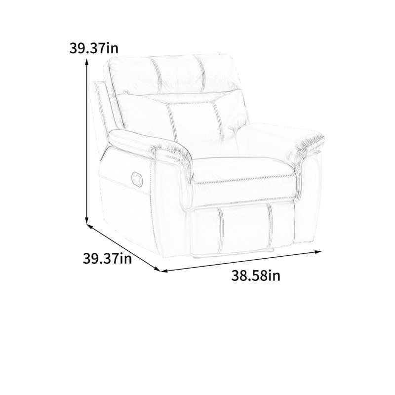 Chaise longue en éponge ergonomique, Black Faux Leather