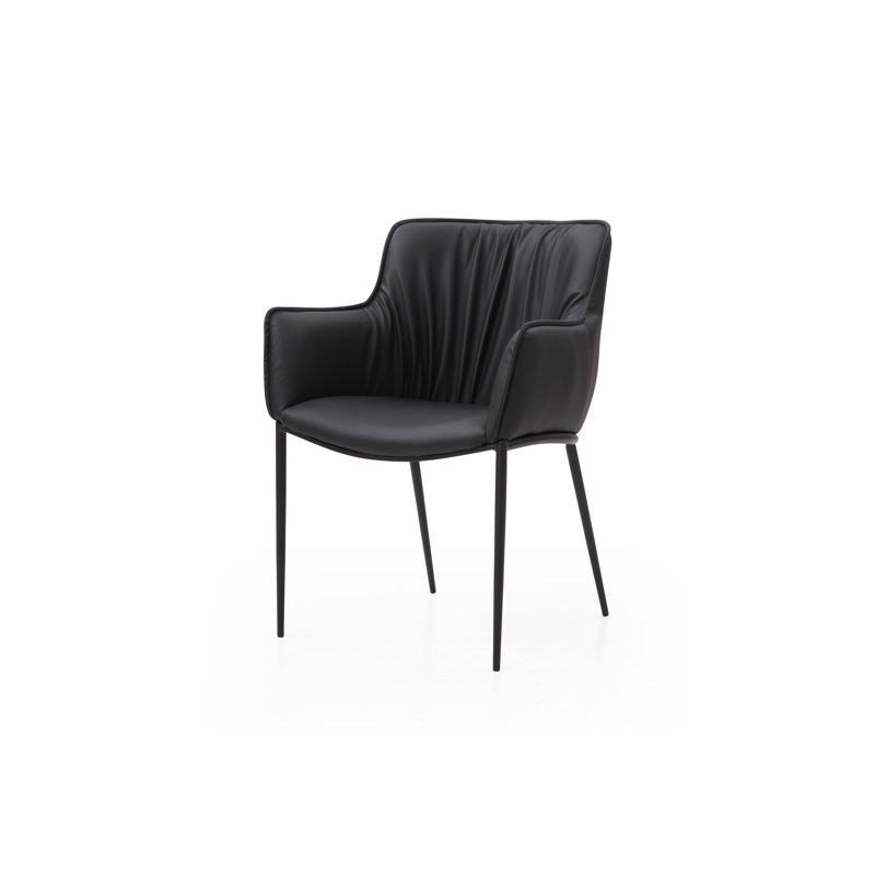 18'' H Faux Leather Upholstered Accent,Armchair, Black