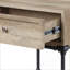 Chêne & amp; Table basse industrielle noire Sandy pour le salon, pieds en métal robustes et amp; Rangement peu encombrant