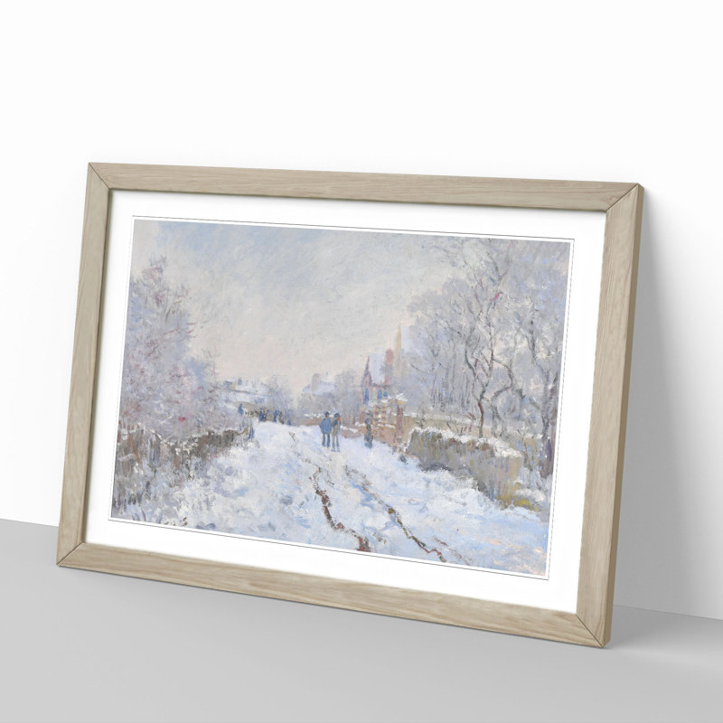 Snow at Argenteuil by Claude Monet - Framed Print, Oak Framed, 27cm H x 36cm W x 2cm D
