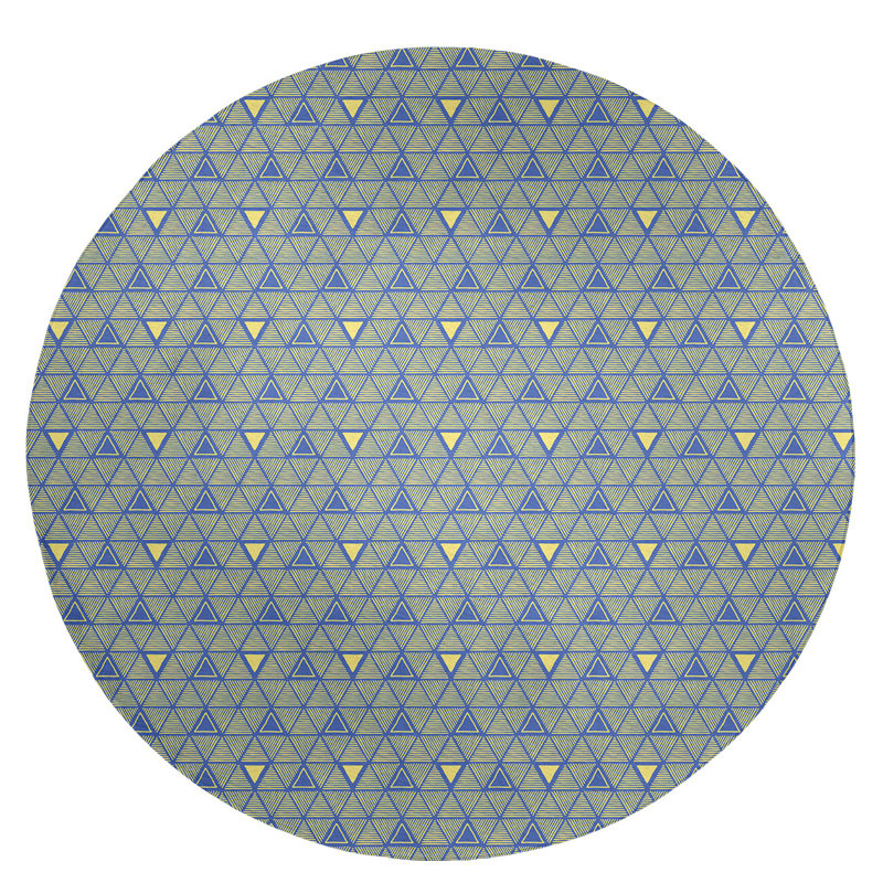 Chenille Geometric Indoor Rug, Round 5'