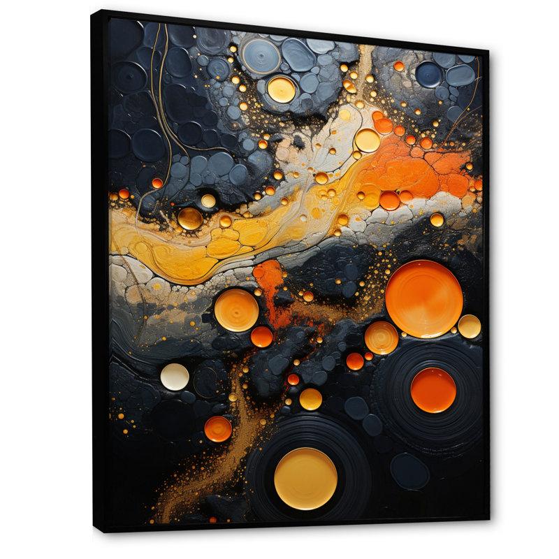 Geyser Geothermal Wonders Collage III - Art mural abstrait sur toile, H 44 po x l 34 po x P 1,5 po, Cadre flottant noir