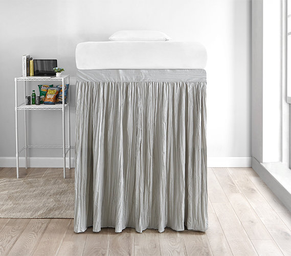 Jupe de lit 60 po Crinkle, Bouleau argent
