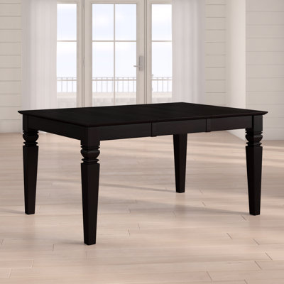 Weston Kitchen Dining Table - a Rectangle Wooden Table Top with Butterfly Leaf & Stylish Legs, Black