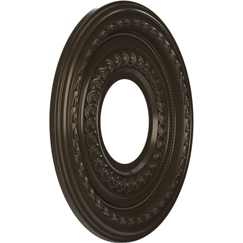 Médaillon Cole en PVC thermoformé pour plafond, H 10 po x l 10 po x P 0,75 po, Bronze métallique foncé