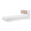 Mobilier de chambre à coucher pour lit simple avec tête de lit à finition blanche-1836128560