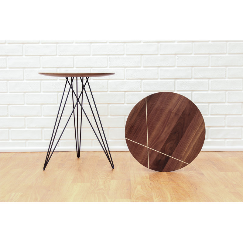 Table de bout Hudson, Noir, Noyer