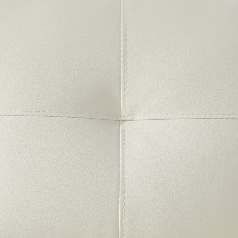 Canapé modulaire en cuir 2 pièces Amielle, Similicuir blanc, Ivoire, Accoudoir à gauche (vu de face)