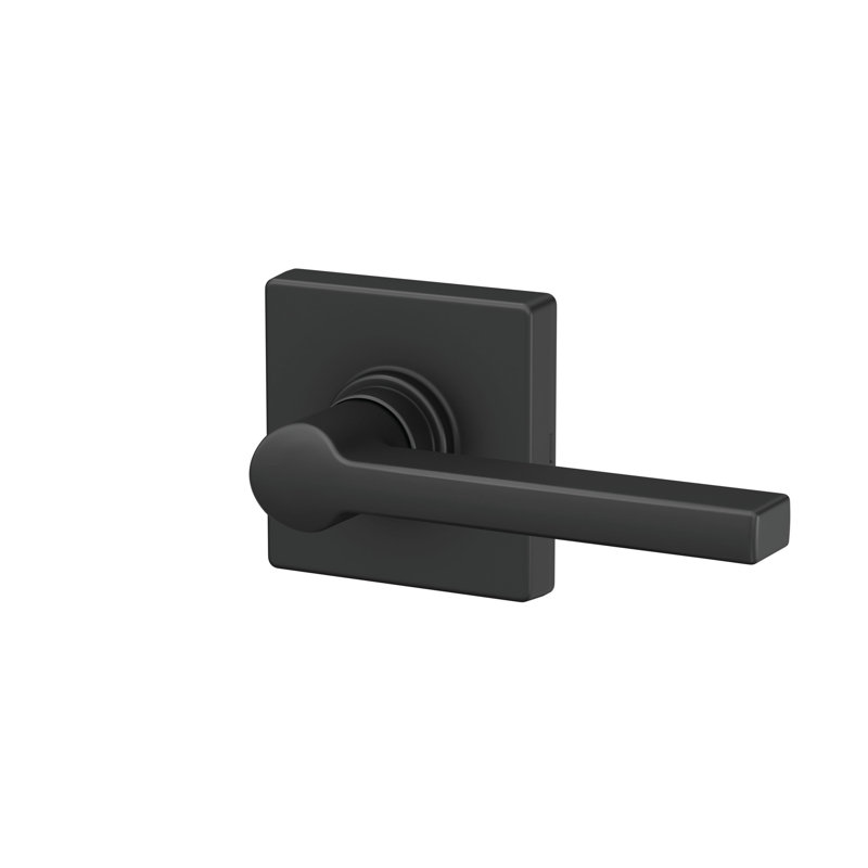 J Series Solstice Lever Hall and Closet Lock with Collins Trim, Matte Black
