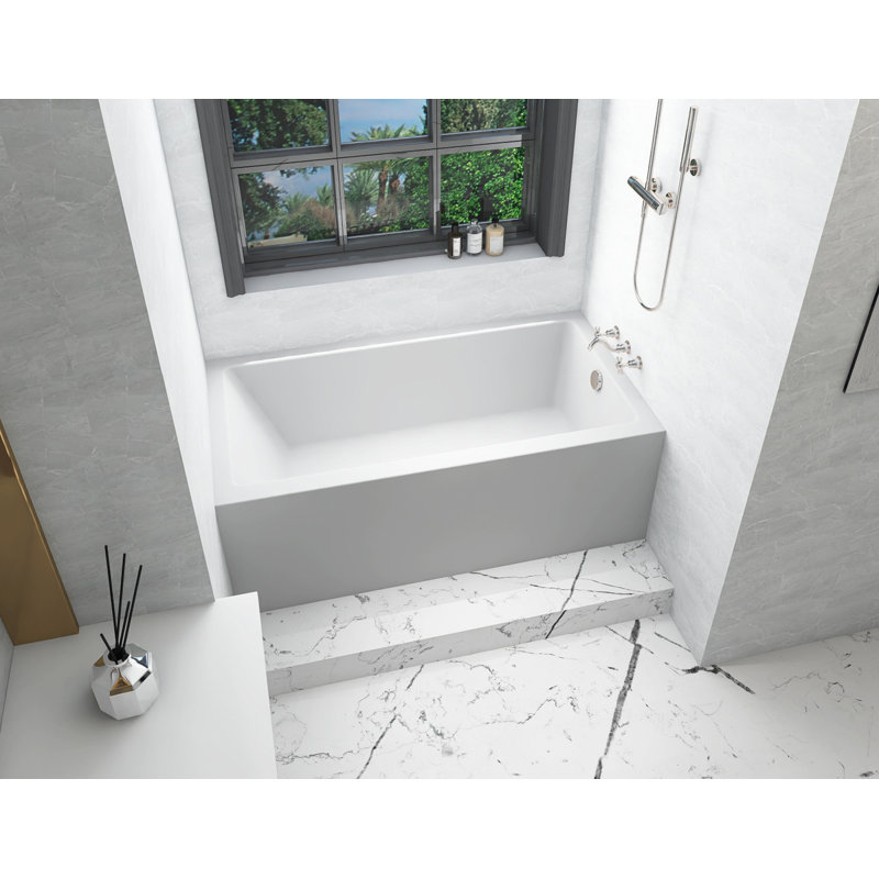 Niklaus 60'' x 32'' Alcove/Tile Soaking Bathtub, Right
