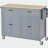 Kitchen Island Cart with Solid Wood Top and Locking Wheels,54.3 Inch Width,4 Door Cabinet and Two Drawers,Spice Rack, Towel Rack (Grey Blue)-672010965