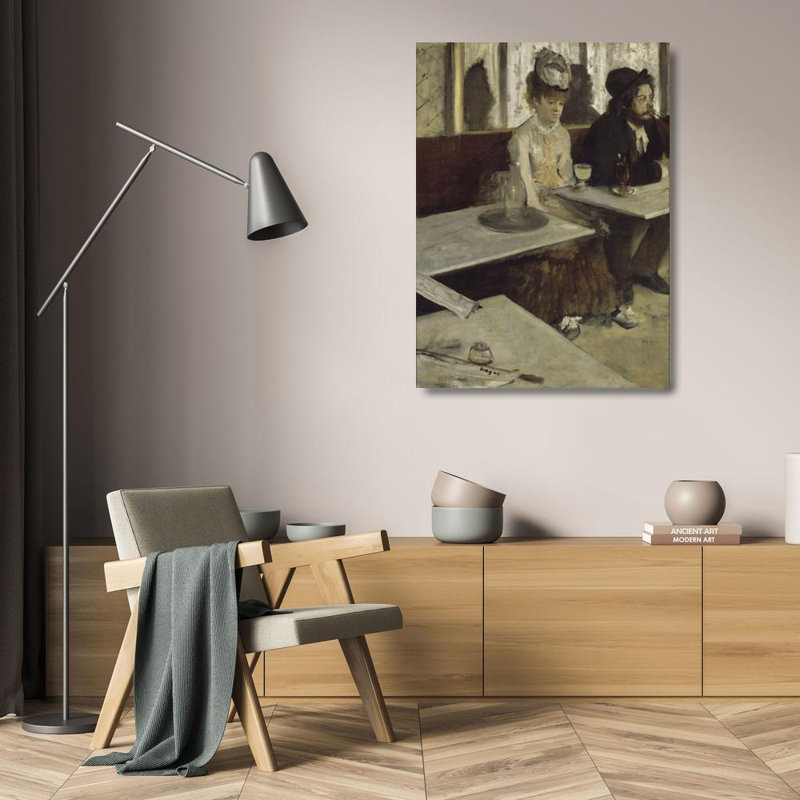 "In a Café" by  Edgar Degas - Gallery Wrap Canvas Wall Art, 24" H x 17" W
