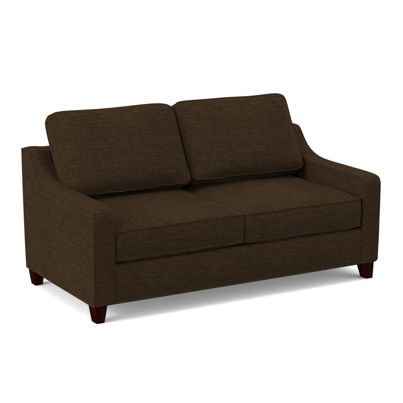 Clark 74" Square Arm Sofa with Reversible Cushions, Empire Mahogany, Antic Chocolate