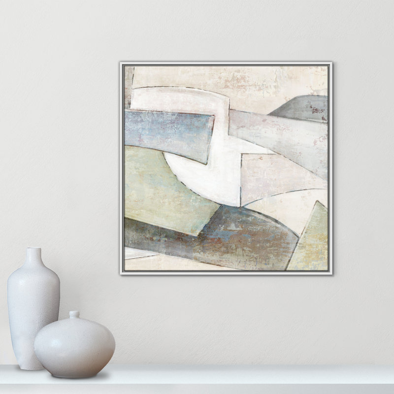 Verdant Currents I Print by Emma Peal, Framed Canvas, 31.5'' W x 31.5'' H, White Floater