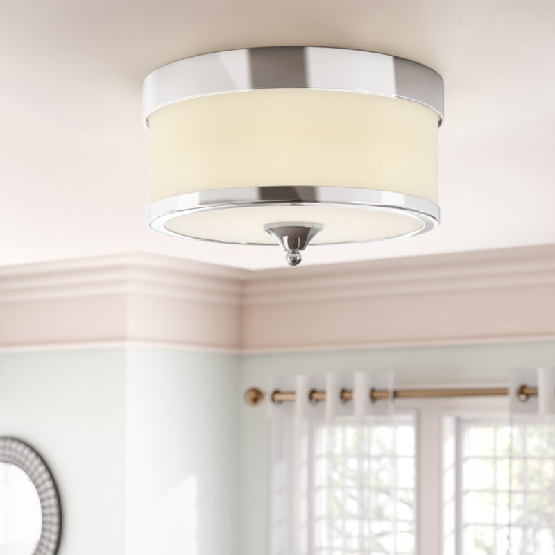 Duda Glass Flush Mount, Chrome