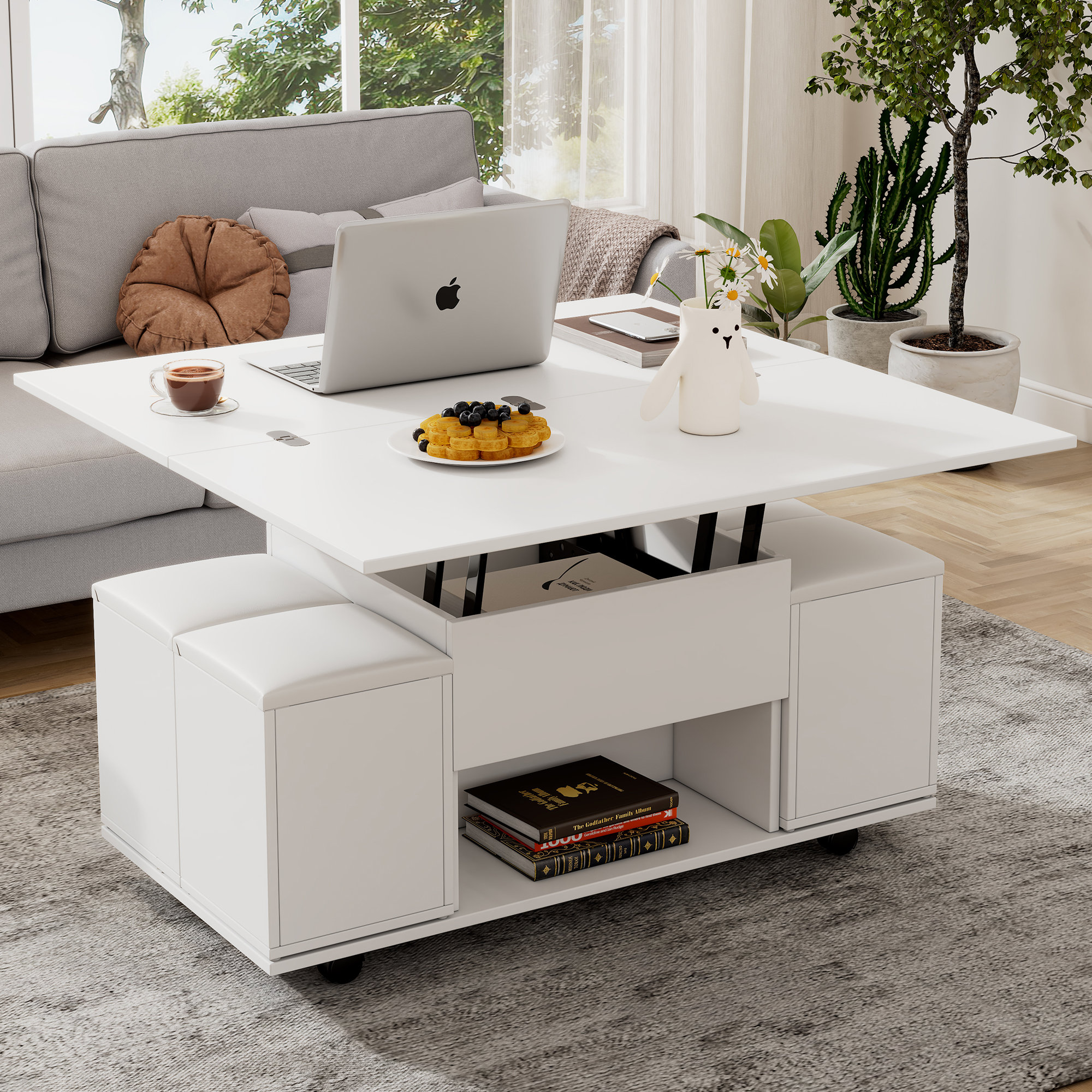 Brayden Studio Lift Top Wheel Coffee Table with Storage | Wayfair.co.uk